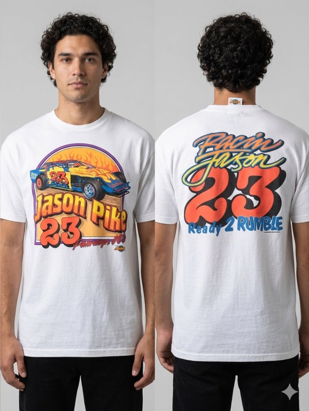 Vtg 96 Jason Pike Racing Tee Lg Local Dirt Track Pahrump NV Indy Gorpcore Rare